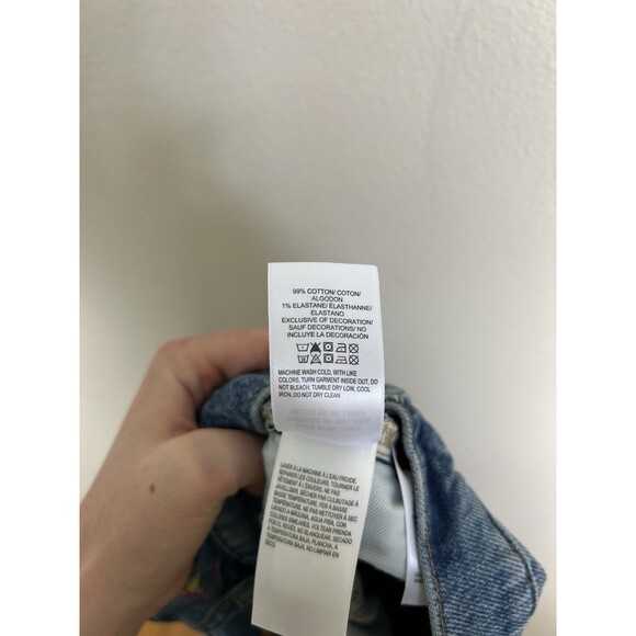 Lucky Brand Weed Leaf Lucky Legend Embroidered 5" High Rise 90s Shorts 4 27 - Picture 7 of 7